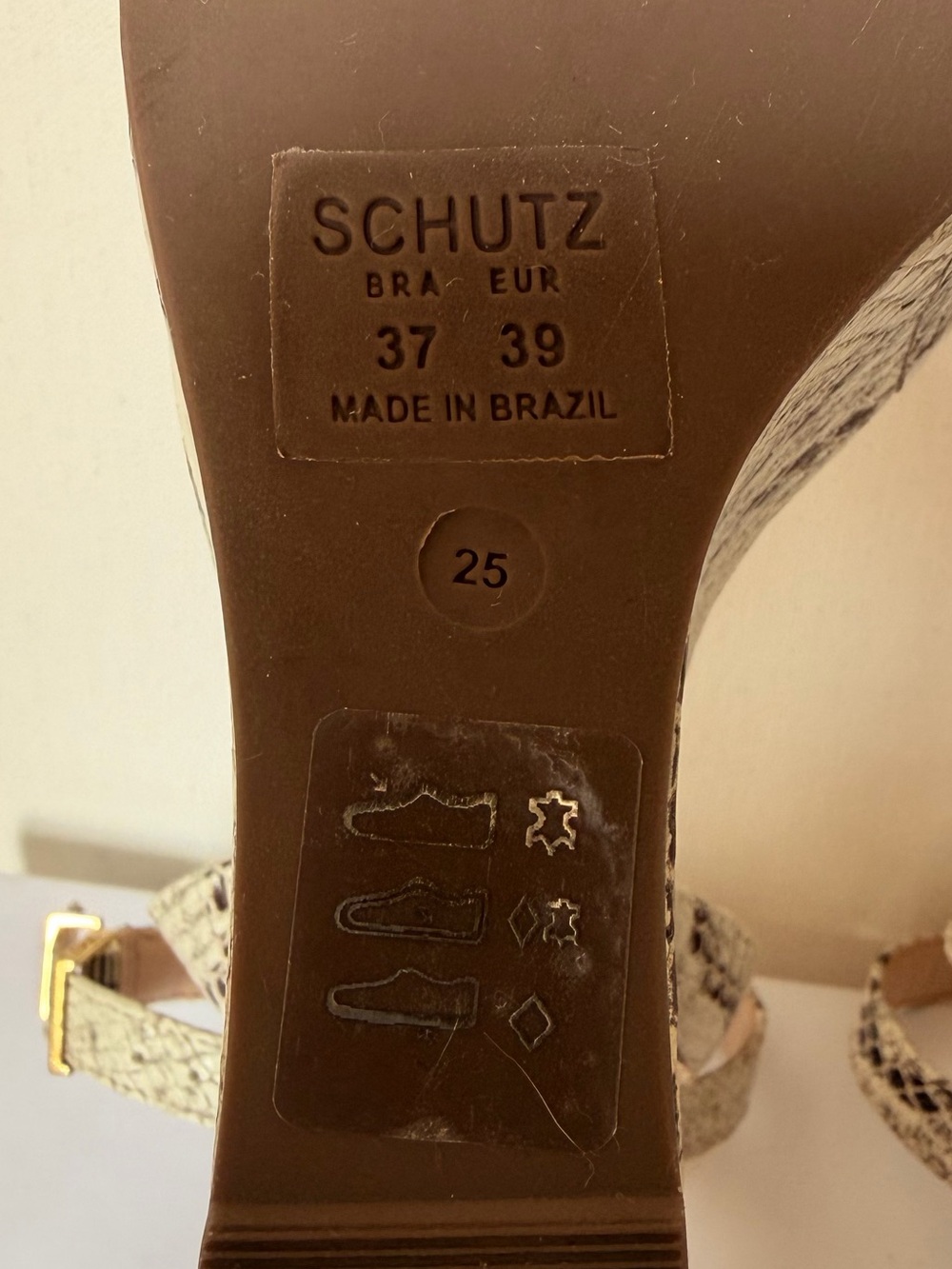 NEW Schutz Snake Print Leather Platform Wedge Sandals Women’s US 8.5 / EUR 39 - Picture 6 of 7